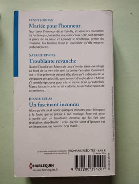 Mariée pour l'honneur ; Troublante revanche ; Un fascinant inconnu. Jordan Penny André Jean-Baptiste Lucas Jennie Busnel Anne Rivers Natalie