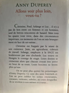 Allons voir plus loin veux-tu. Anny Duperey