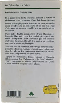 Les Philosophes et la Nature. Bruno Huisman/François Ribes