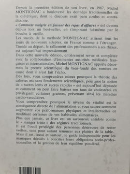 Comment maigrir en faisant des repas d'affaires. Michel Montignac