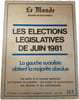 Les &eacute;lections l&eacute;gislatives de juin 1981. 