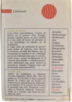 Lecture de Brecht. Bernard Dort