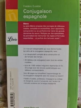 Conjugaison espagnole. Frédéric Eusèbe
