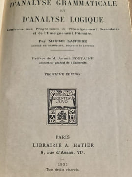 Manuel d'analyse grammaticale et logique. M. Lanusse