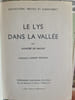 Le lys dans la vall&eacute;e. Honor&eacute; de Balzac