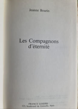 Les compagnons d'éternité. Jeanne Bourin