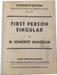 First Person Singular. W. Somerset Maugham