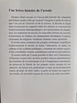 Une brève histoire de l'avenir. Jacques Attali