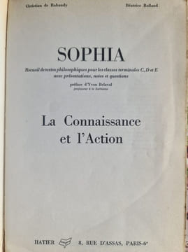 La connaissance et l'action. C. de Rabaudy B. Rolland