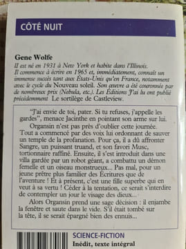 Le livre du long soleil côté nuit. Gene Wolfe