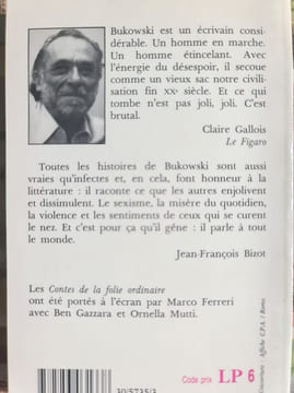 Contes de la folie ordinaire. Charles Bukowski