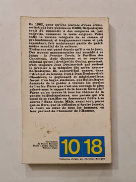 Une journée d'Ivan Denissovitch. A. Soljenitsyne