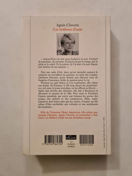 Les brûlures d'août. Agnès Claverie