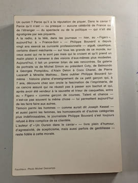 Un oursin dans le caviar. PHILIPPE BOUVARD