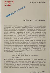 Noire est la couleur