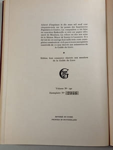 Les cahiers de Malte Laurids Brigge Exemplaire Numéroté N. 2946