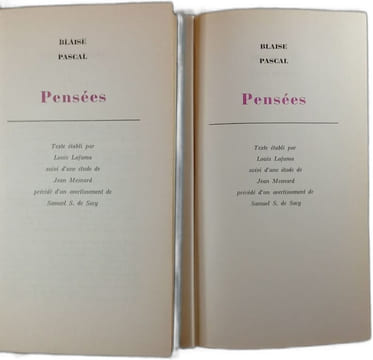 Pensées 1 et 2. Blaise Pascal