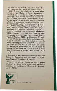 Le catholicisme hollandais. Jan Bots sj