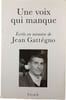 Une voix qui manque. Jean Gattegno