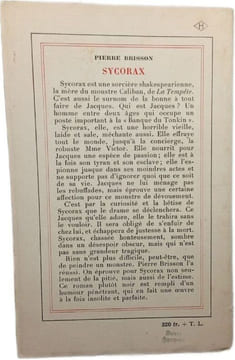 Sycorax. Pierre Brisson