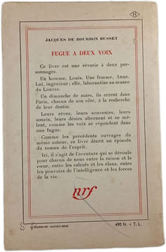 Fugue à deux voix. Jacques de Bourbon Busset