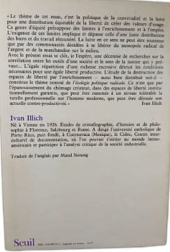 Le chômage créateur. Ivan Illich