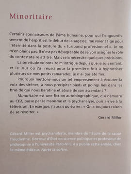 Minoritaire. Gérard Miller
