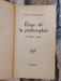 &Eacute;loge de la philosophie. m. merleau-ponty