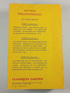 Œuvres philosophiques. DESCARTES