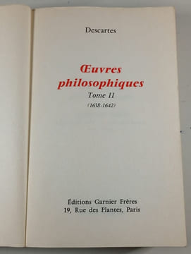 Œuvres philosophiques. DESCARTES