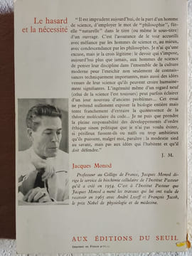 Le hasard et la nécessité. Jacques Monod