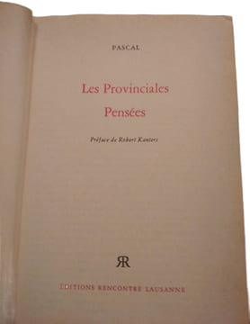 Les Provinciales Pensées. PASCAL