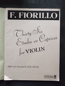 Livre - F.Fiorillo:Thirty-Six Etudes or Caprices for Violin. F. Fiorillo