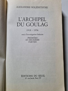 L'archipel du Goulag. Soljenitsyne