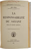 La responsabilit&eacute; du savant dans le monde moderne. Max Born