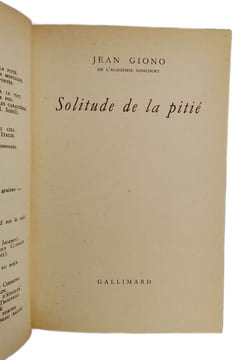 Solitude de la pitié. Jean Giono