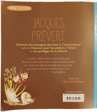 Chanson des escargots qui vont à l'enterrement suivi de Chanson pour les enfants l'hiver et Les prodiges de la liberté. Jacques Prévert