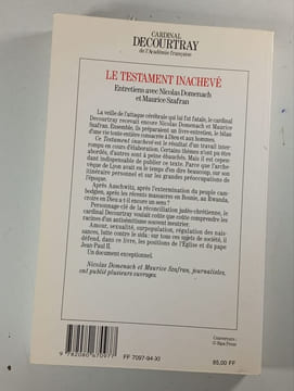 Le Testament inachevé. Cardinal Decourtray