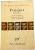 Po&eacute;sies I 1921-1922. Federico Garcia Lorca