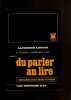 Du parler au lire : interaction entre l'adulte et l'enfant. Laurence Lentin