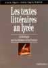 Les textes litteraires au lycee2nde / 1ere (SPECIMEN). Pages-Pindon  Pages