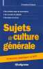 Sujets de culture générale : Concours catégories A et B IEP. Caquet Emmanuel
