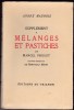 Supplément à pastiches et mélanges de Marcel Proust. André Maurois