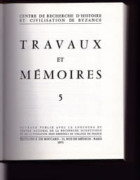 Travaux et mémoires 5
De Boccard