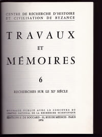 Travaux et mémoires 6
Recherches sur le XIe siècle
De Boccard