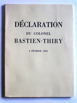 Déclaration du colonel Bastien-Thiry. 2 février 1963. Colonel Jean Bastien-Thiry