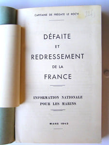 Défaite et redressement de la France. Information nationale pour les marins