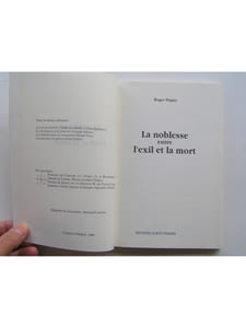 La noblesse entre l'éxil et la mort