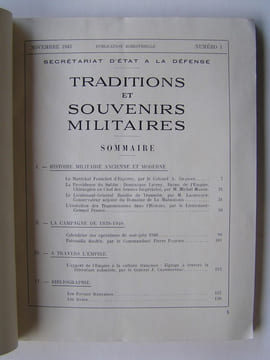 Traditions et souvenirs militaires. Numéro 1. Novembre 1943. Collectif