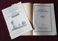 Appareils pour la microphotographie , Carl Zeiss Jena 1926 (Imprimé Mikro 401) + plaquette Mikro 414 , Photographie , Optique , Collection appareils anciens